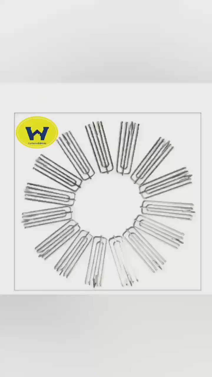 Load video: 30PCS Silver Curtain hooks Stainless Steel Curtain Pleat Hook 7cm length