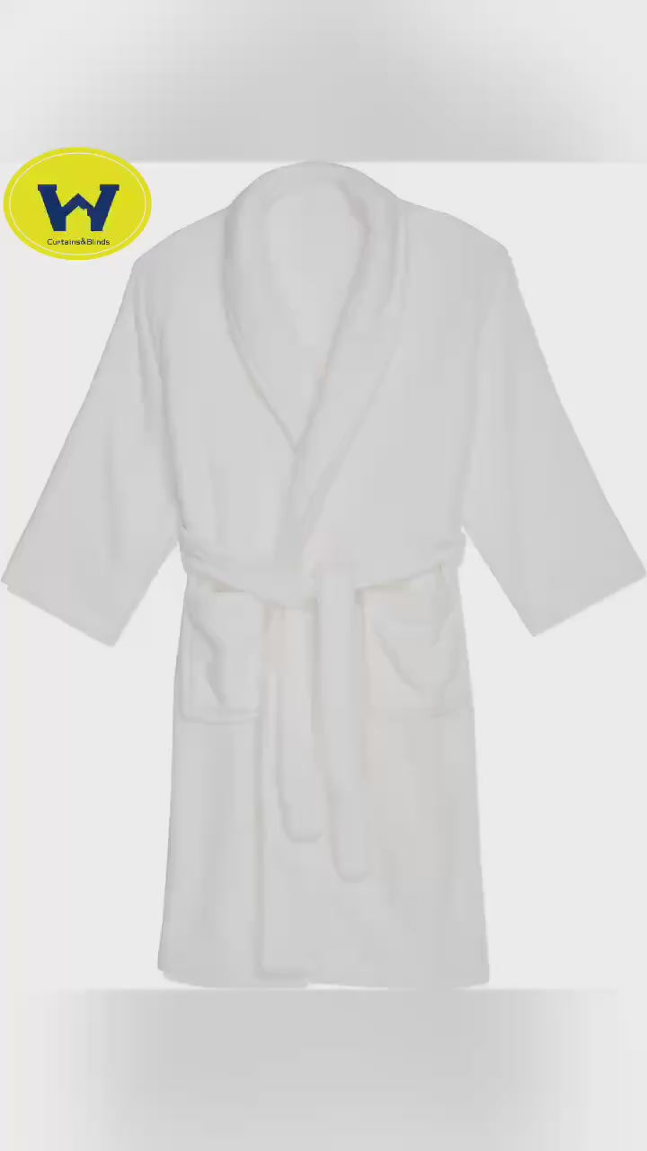 Load video: Bathrobe Dressing Gown Supersoft Coral Fleece Sleepingwear Men&#39;s Women&#39;s