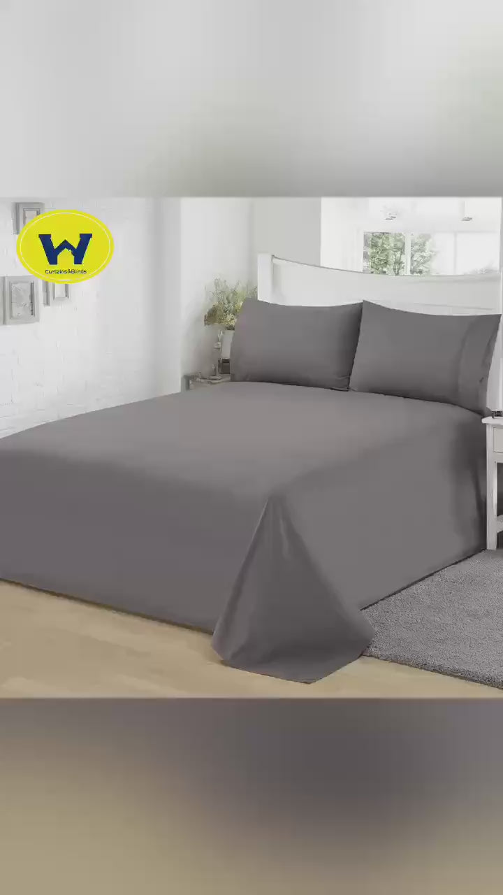 Load video: Ultra Soft Microfiber Wrinkle Resistant Quilt Cover Set with Flat Sheet &amp; Pillowcases Single/King single/Double/Queen/King All Sizes