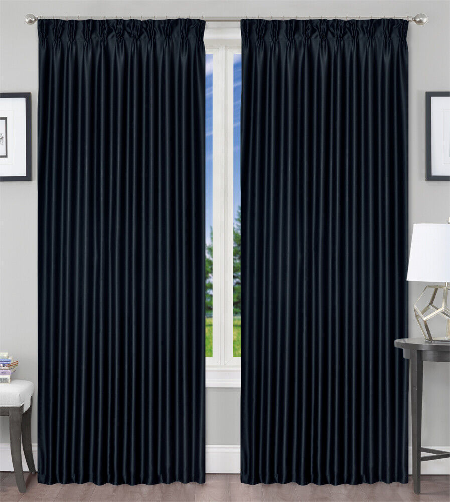 Blackout  Pinch Pleat Curtains  3-Layer Woven Blockout Drapes Room Darkening 160/230 Drop 1 Panel
