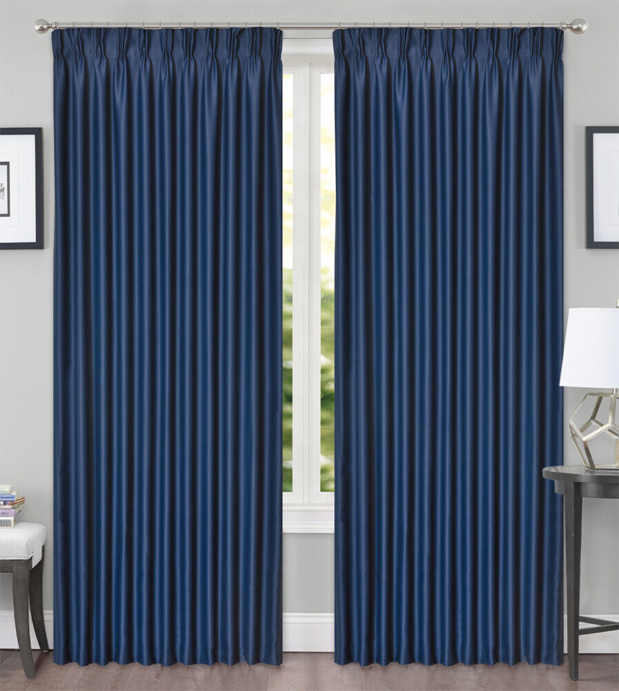 Blackout  Pinch Pleat Curtains  3-Layer Woven Blockout Drapes Room Darkening 160/230 Drop 1 Panel