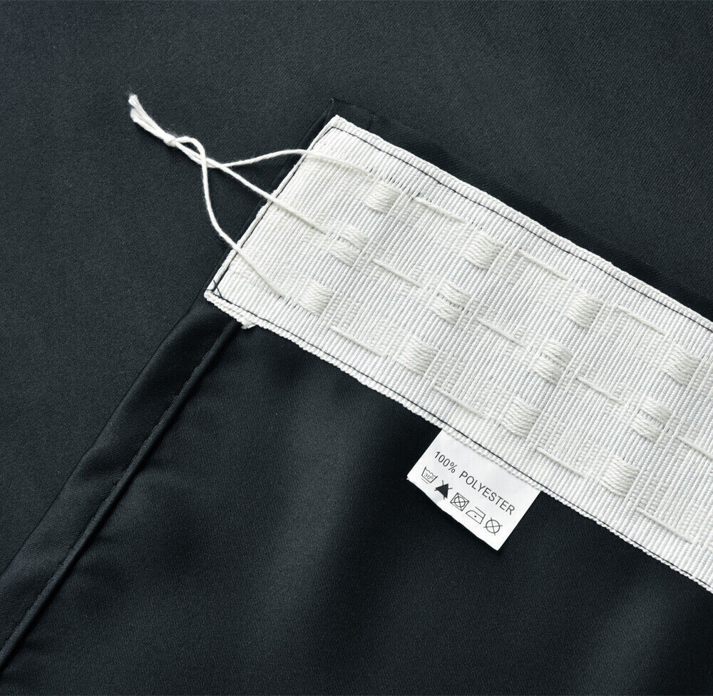 Blackout Curtains  Pencil Pleat 3-Layers Woven  Blockout  Drapes Room Darkening 213cm Drop 1 Panel