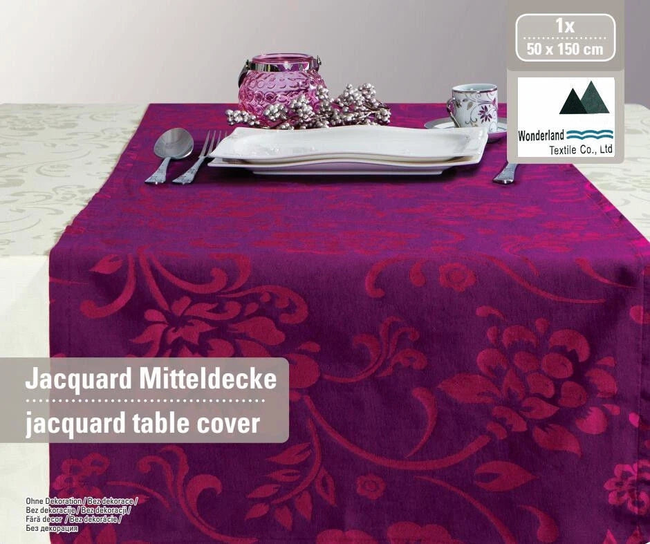 Christmas Jacquard Tablecloth Runner Festive Table Linen Holiday Home Decor