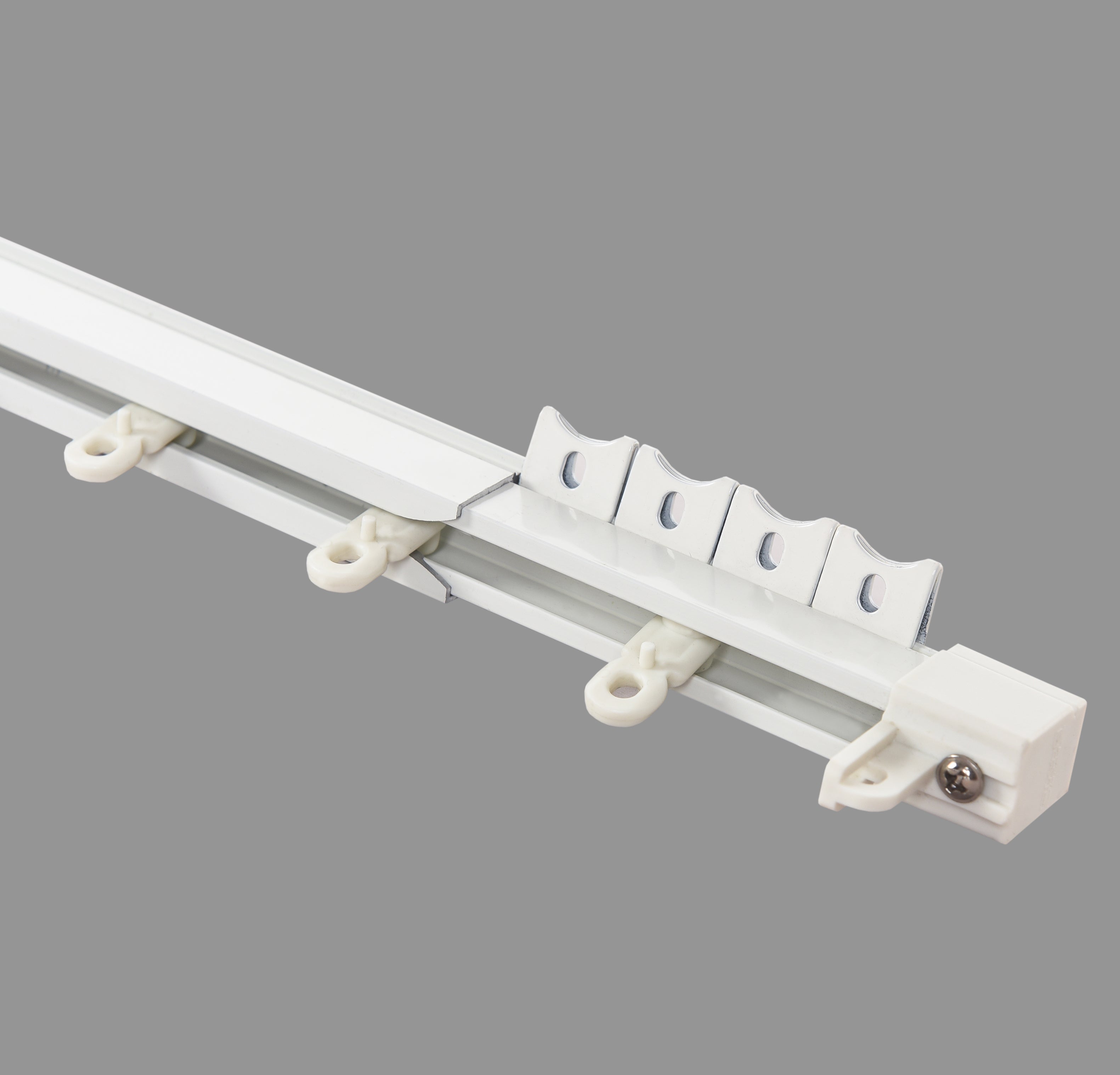 20Pcs Curtain Track Gliders Accessories Rail Runner Hooks White ABS Plastic