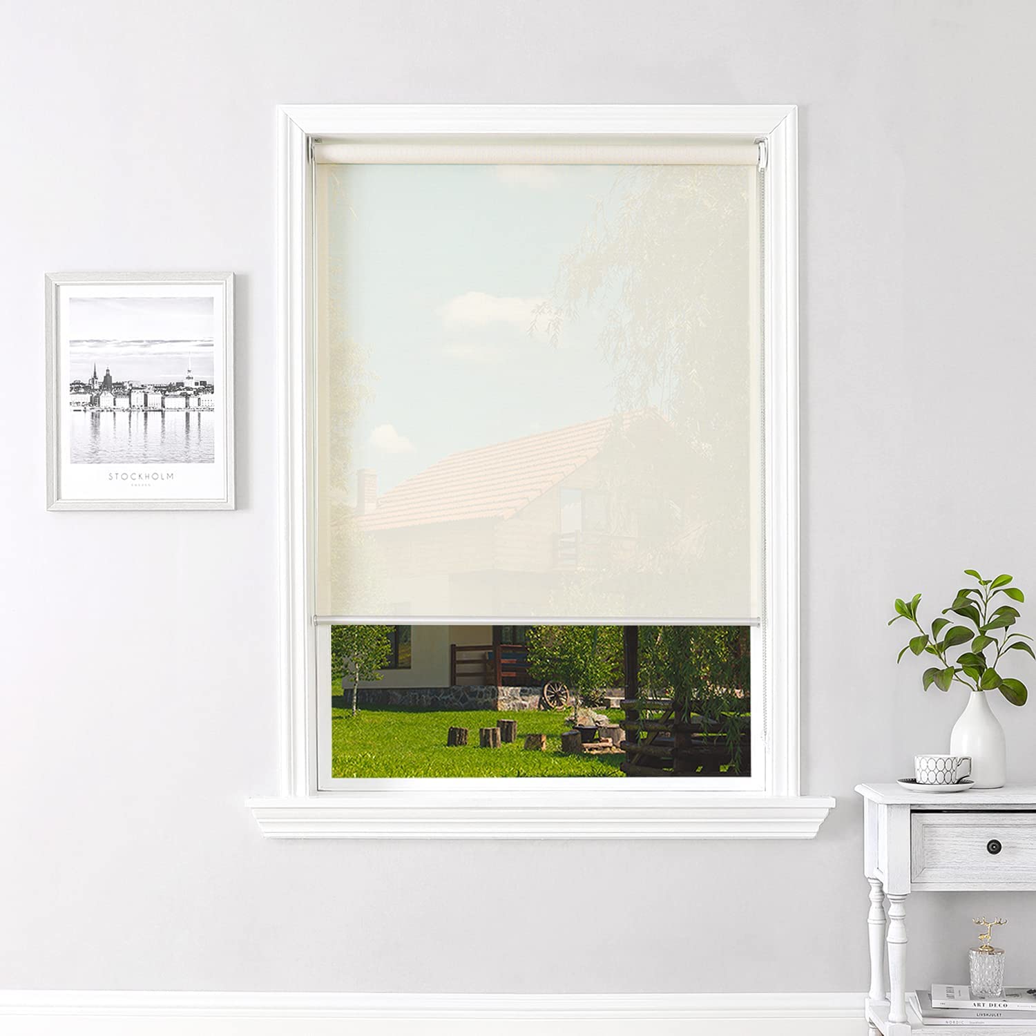Custom Size Sunscreen Roller Blinds Sun Shade Light Filtering Made to Measure