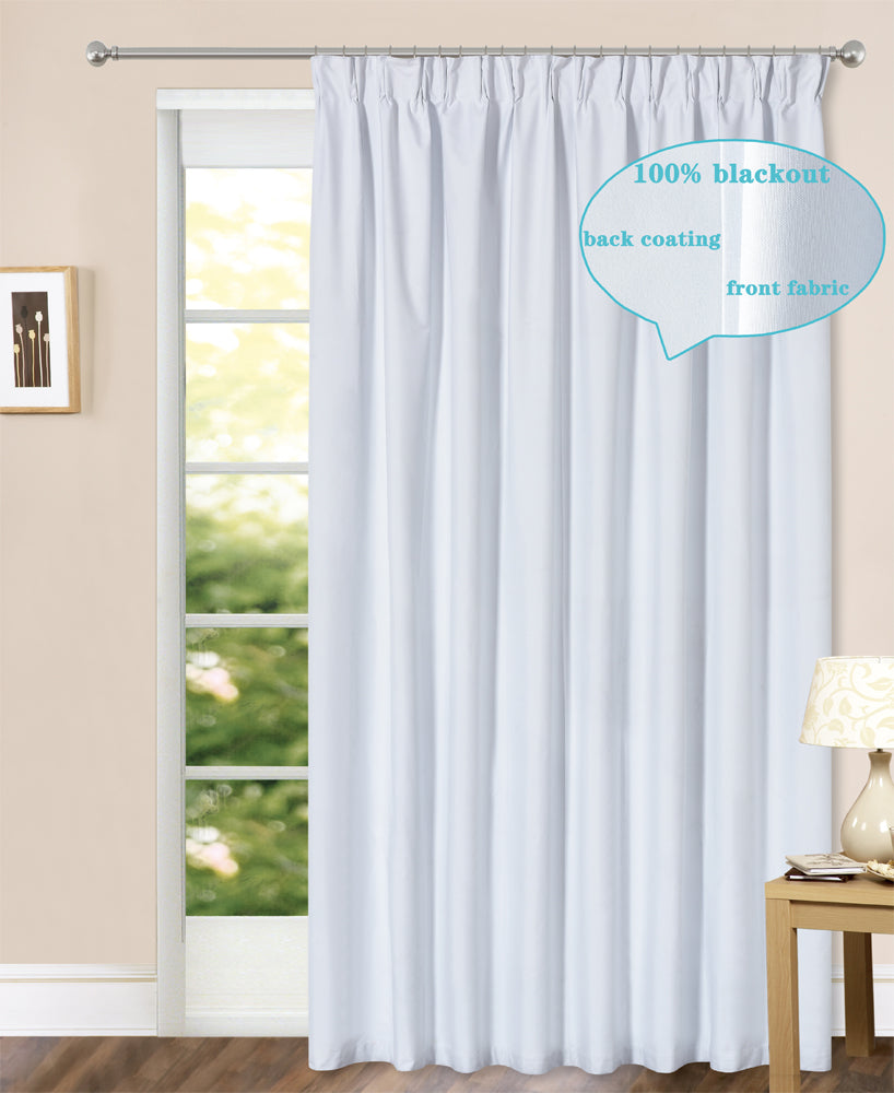 100% Blackout Microfiber Pinch Pleat Curtain - 2 Panels