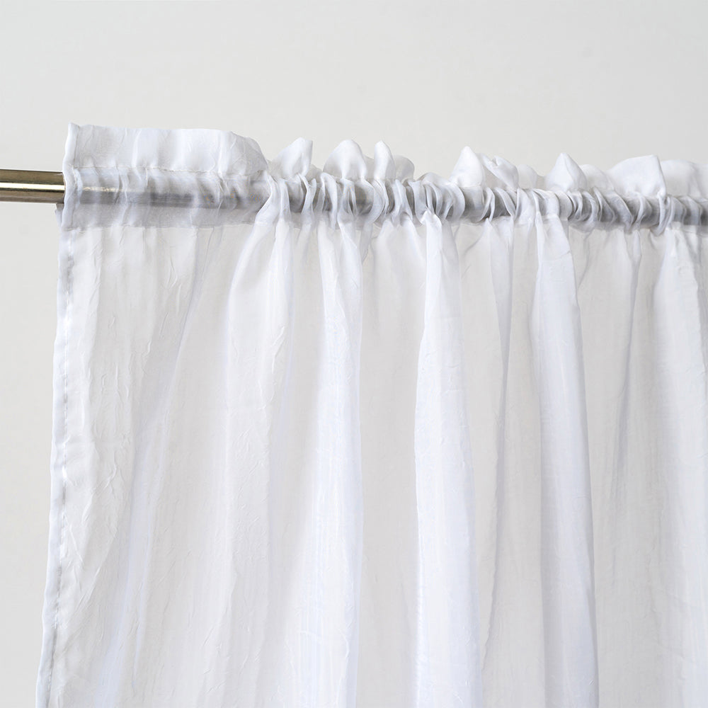 Curtain pure linen voile, Height 200 cm, White