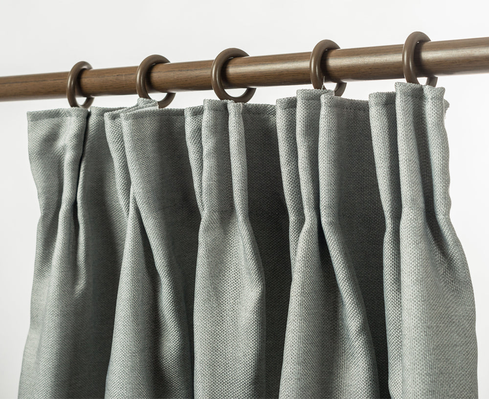 Linen Blackout  Pinch Pleat Curtains 3-Layer Woven Drapes Blockout Textured 230cm Drop 4 Colors 1 Panel