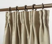 Textured Linen Pinch Pleat Curtains – Triple-Weave Blackout Drapes, 230cm Drop, 1 Panel