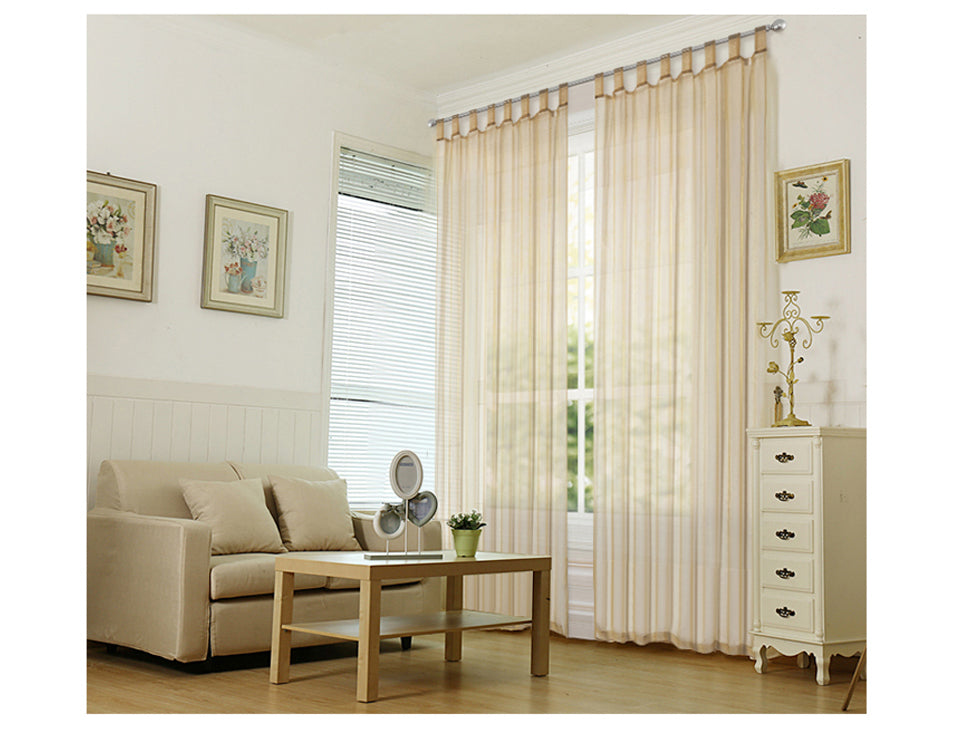 Organza Tab Top Curtains Loop Sheer Drapes Width 140cm Drop 213/245cm 2 Panels 6 colors