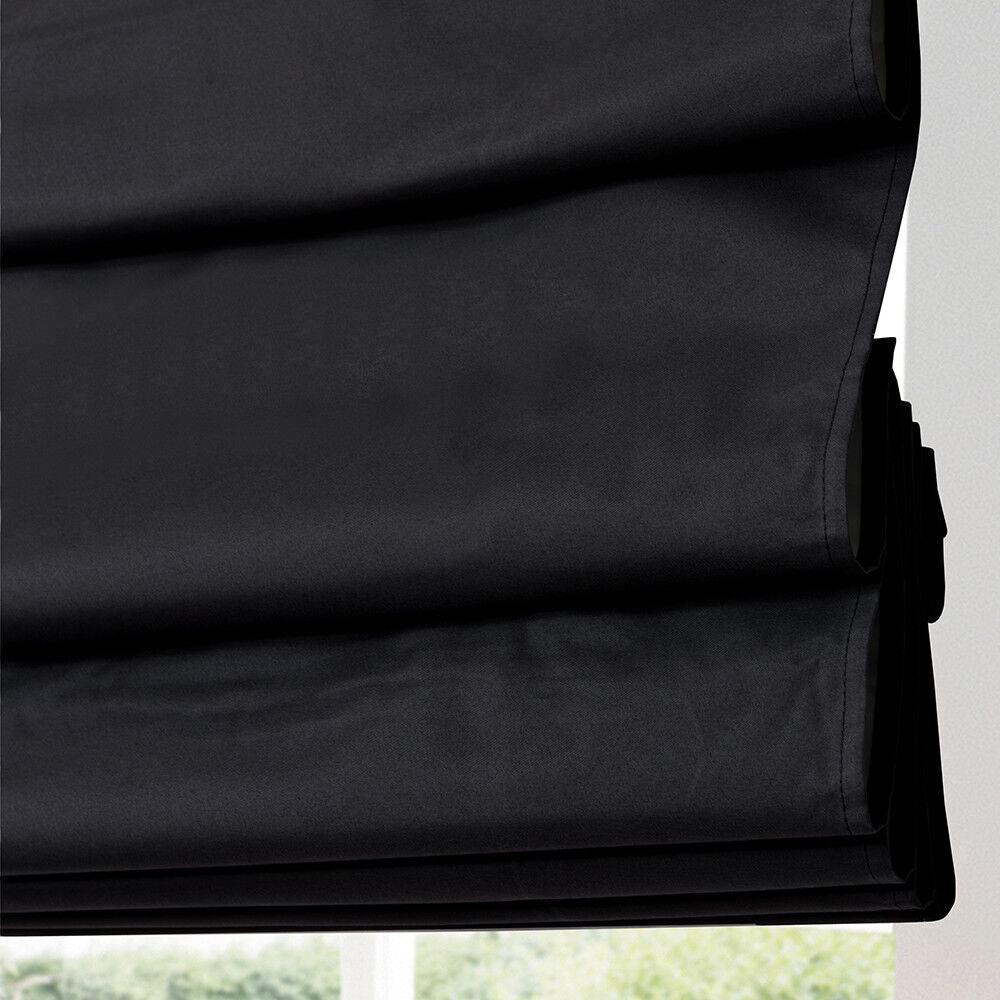 100% Blackout Roman Shade Pleated Microfiber Blind Coated Thermal Insulation