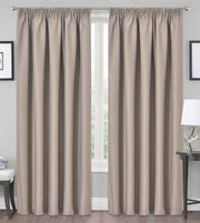 Blackout Curtains  Pencil Pleat 3-Layers Woven  Blockout  Drapes Room Darkening 213cm Drop 1 Panel