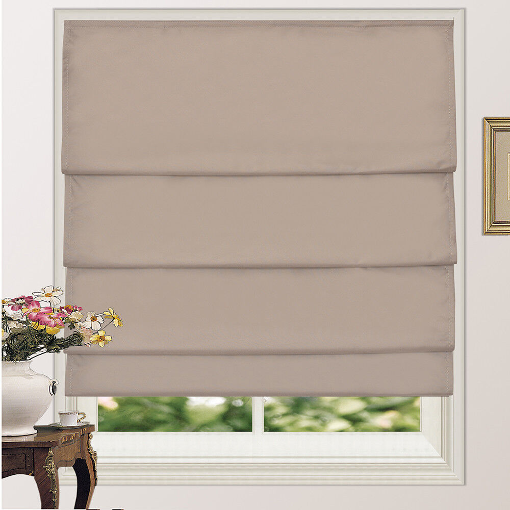 100% Blackout Roman Shade Pleated Microfiber Blind Coated Thermal Insulation