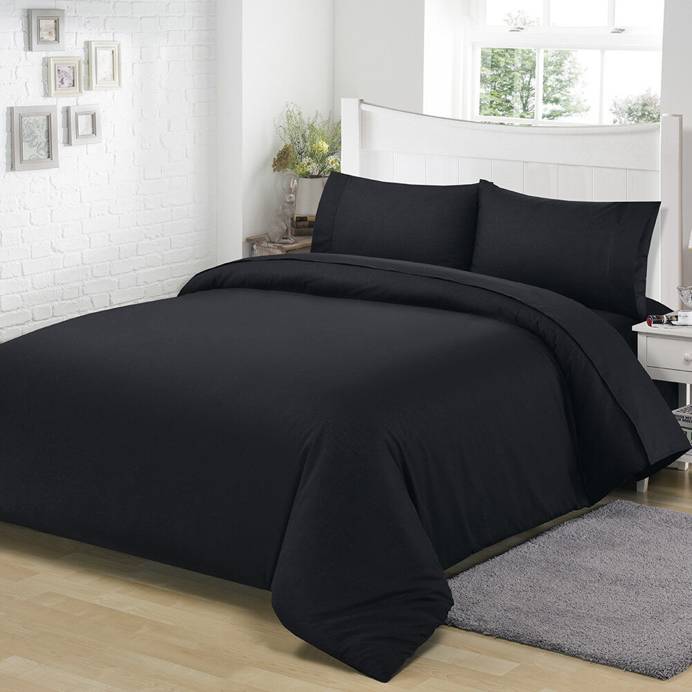 Ultra Soft Microfiber Wrinkle Resistant Quilt Cover Set with Flat Sheet & Pillowcases Single/King single/Double/Queen/King All Sizes