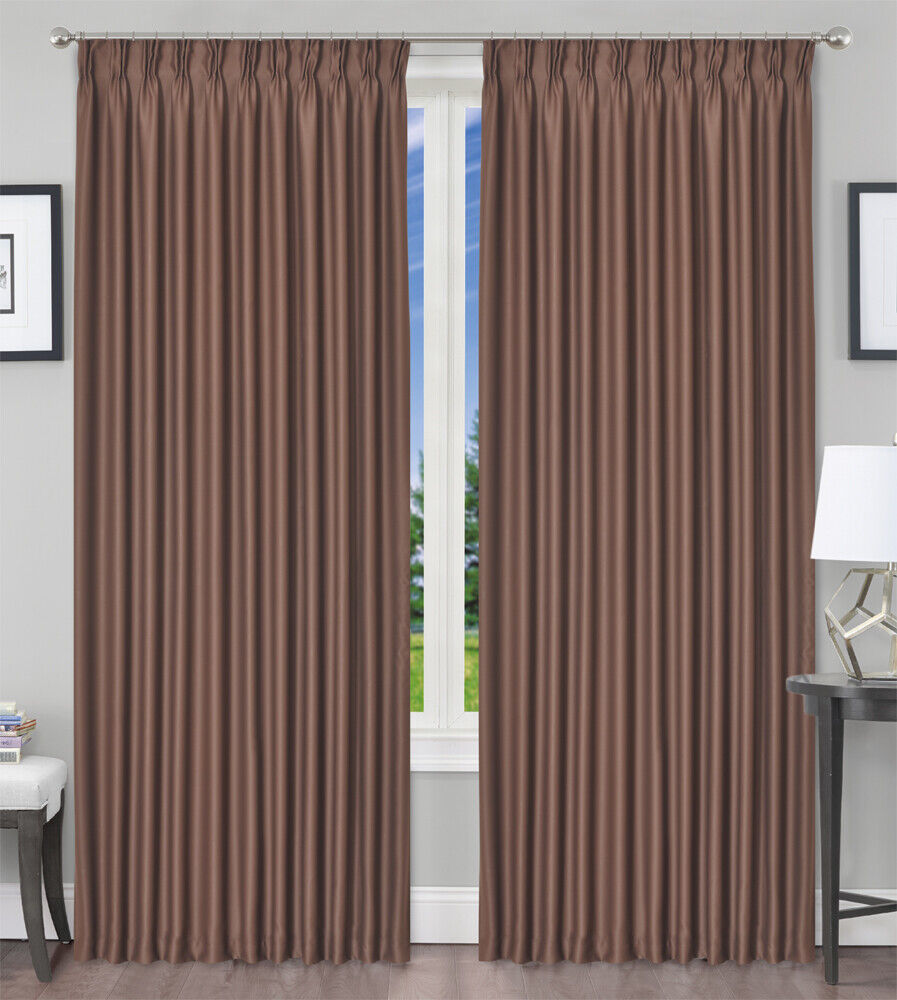Blackout  Pinch Pleat Curtains  3-Layer Woven Blockout Drapes Room Darkening 160/230 Drop 1 Panel