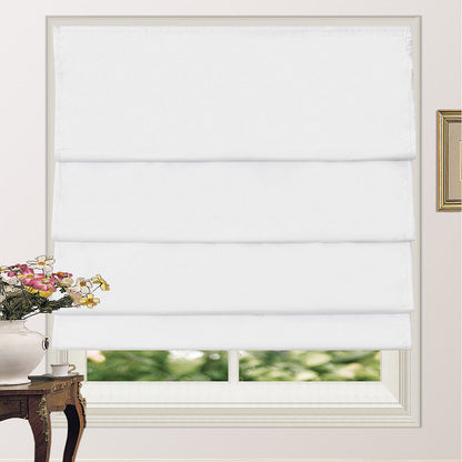 Roman Shade Blind 100% Blackout Microfiber Fabric Pleated With Coating 4Colors