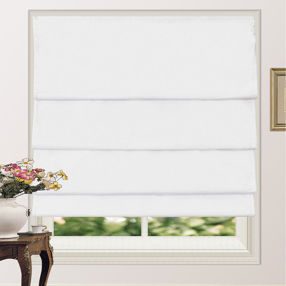 100% Blackout Roman Shade Pleated Microfiber Blind Coated Thermal Insulation
