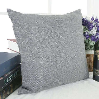 2Panels Cushion Cover Linen Look Home Decorative Couch Pillow without Filling Grey