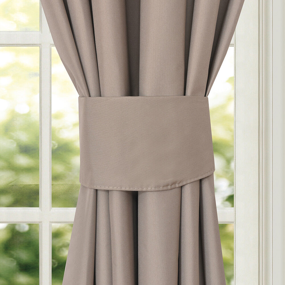 Microfiber Blackout  Curtains  Drapes Tiebacks Pair 2PCS SET