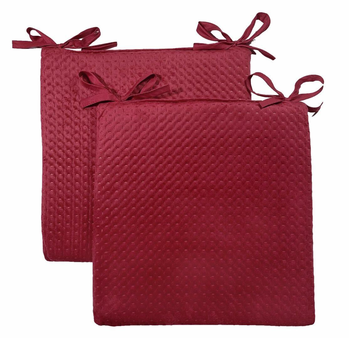 Supersoft Plush Chair Pad Sponge Dining Chair Seat Cushion Soft Seat Cushion Square 40cm 2PCS