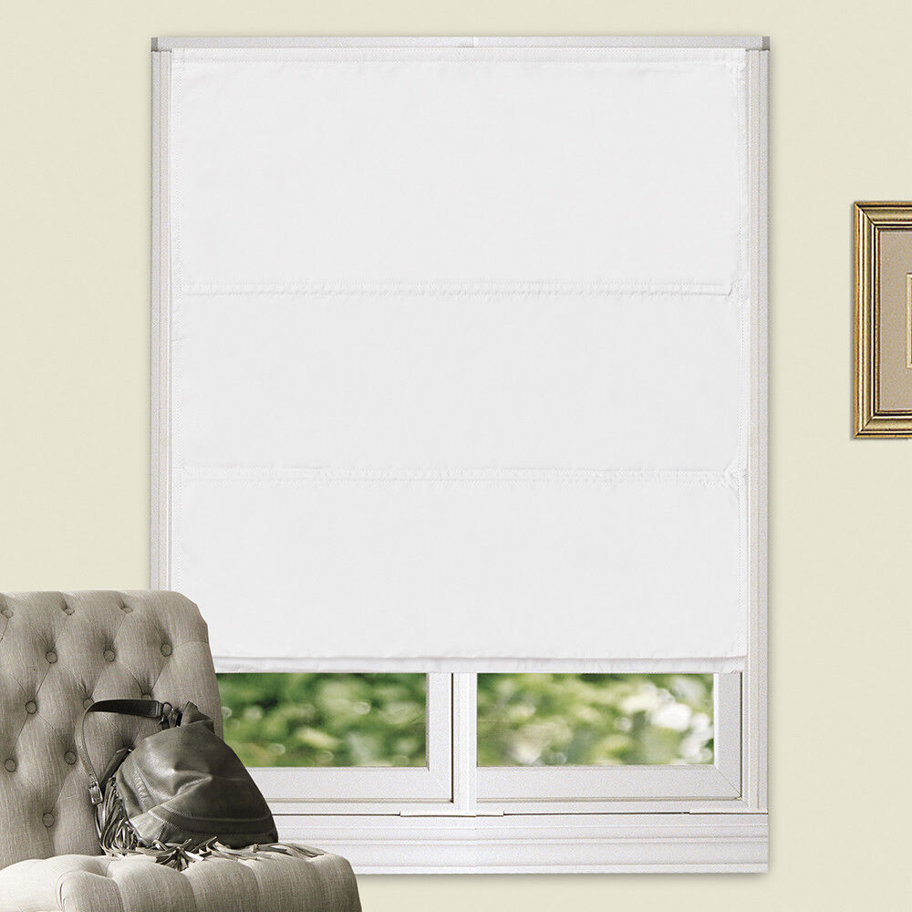 100% Blackout Roman Shade Flat Microfiber Blind Coated Thermal Insulation