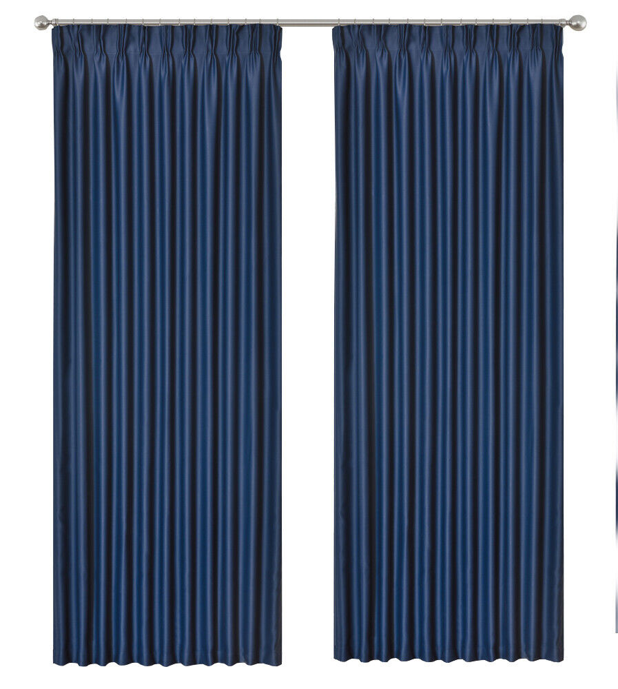 Blackout  Pinch Pleat Curtains  3-Layer Woven Blockout Drapes Room Darkening 160/230 Drop 1 Panel