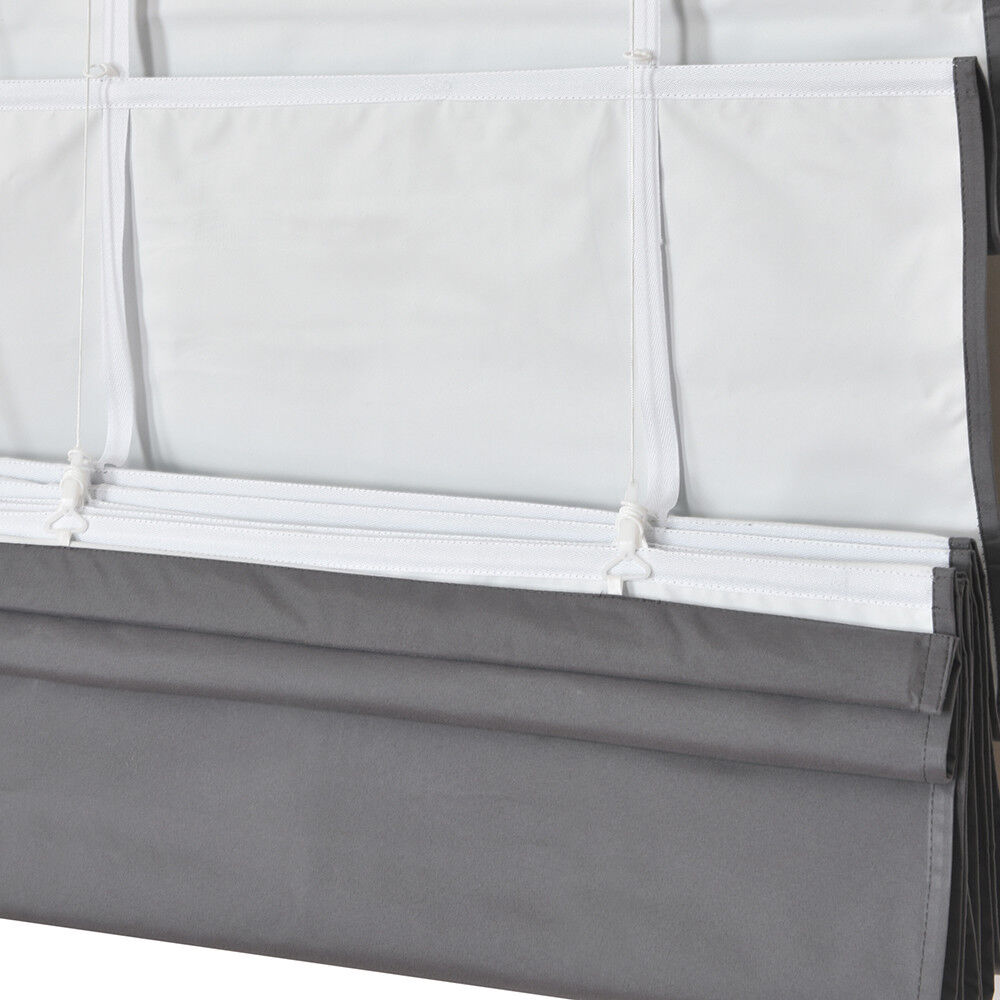 100% Blackout Roman Shade Pleated Microfiber Blind Coated Thermal Insulation