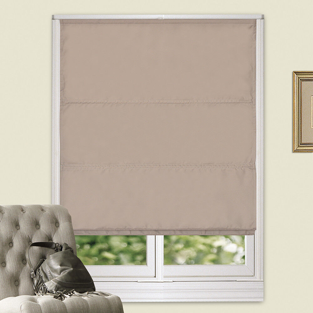 100% Blackout Roman Shade Flat Microfiber Blind Coated Thermal Insulation