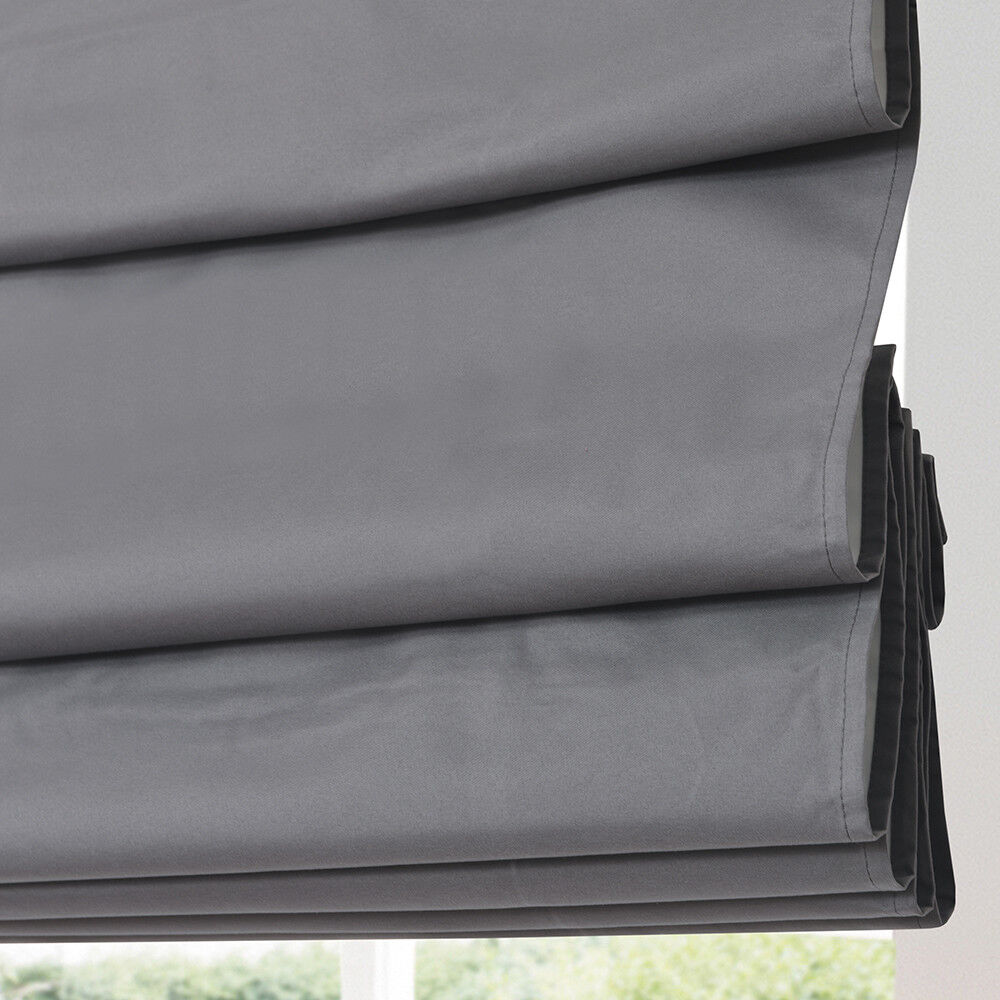 100% Blackout Roman Shade Pleated Microfiber Blind Coated Thermal Insulation