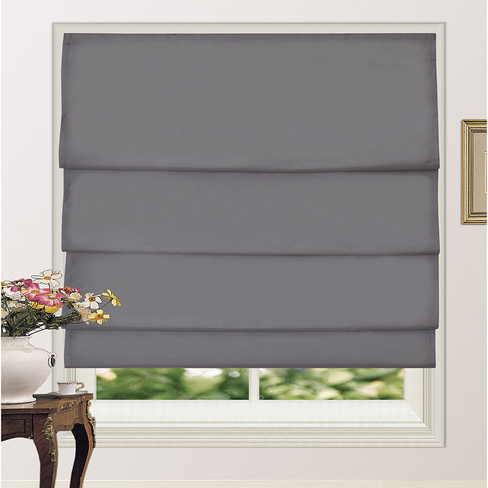 100% Blackout Roman Shade Pleated Microfiber Blind Coated Thermal Insulation