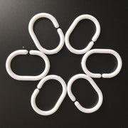 12PCS White Shower Curtain Rings Plastic Hooks Good Quality