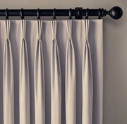 100% Blackout  Pinch Pleat Curtains Microfiber Coated Drapes Thermal Insulation Room Darkening - 2 Panels