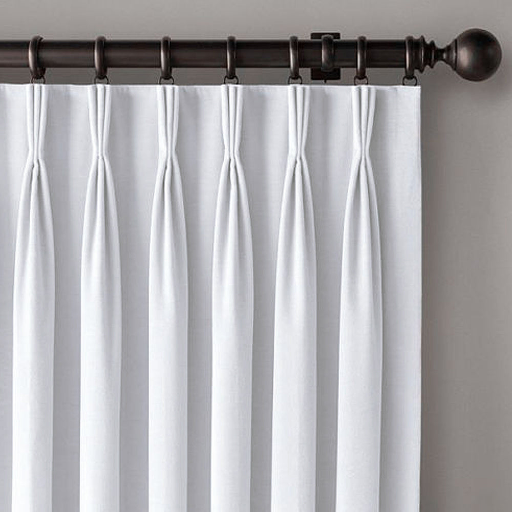 100% Blackout  Pinch Pleat Curtains Microfiber Coated Drapes Thermal Insulation Room Darkening - 2 Panels